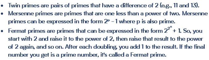 Explanation of different types of primes