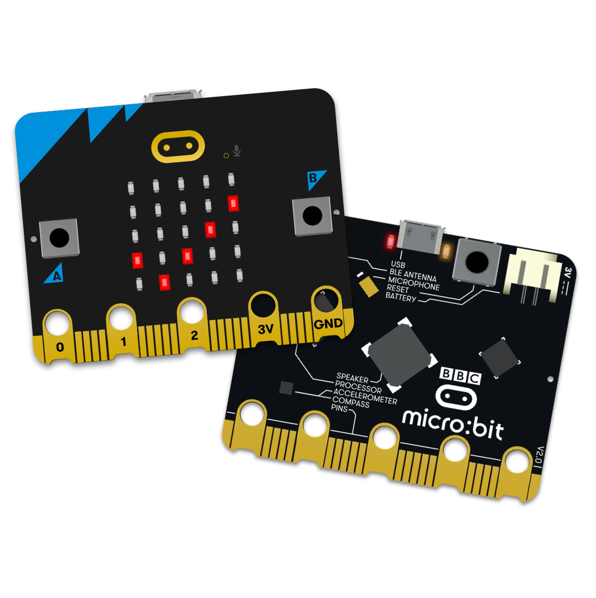 BBC Micro:bit V2 – Scheda Programmabile Con Microfono, Altoparlante, Bluetooth 5.0 E Sensore Tattile, Perfetta Per Coding E Progetti